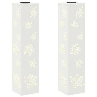 Solar LED Padverlichting 2 pcs Wit Koudgewalst staal 2