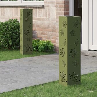 Solar LED Padverlichting 2 pcs Olijf Groen Koudgewalst staal 1