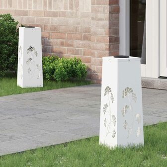 Solar LED Padverlichting 2 pcs Wit Koudgewalst staal 1