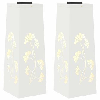 Solar LED Padverlichting 2 pcs Wit Koudgewalst staal 2