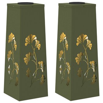 Solar LED Padverlichting 2 pcs Olijf Groen Koudgewalst staal 2