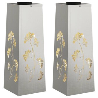Solar LED Padverlichting 2 pcs Zilver Roestvrij staal 2