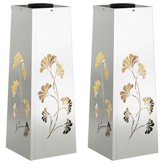 Solar LED Padverlichting 2 pcs Zilver Gegalvaniseerd staal 2