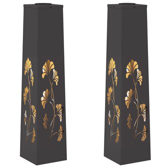 Solar LED Padverlichting 2 pcs Zwart Koudgewalst staal 2