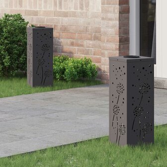 Solar LED Padverlichting 2 pcs Zwart Koudgewalst staal 1