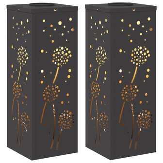 Solar LED Padverlichting 2 pcs Zwart Koudgewalst staal 2