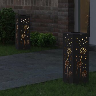 Solar LED Padverlichting 2 pcs Zwart Koudgewalst staal 3