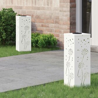 Solar LED Padverlichting 2 pcs Wit Koudgewalst staal 1