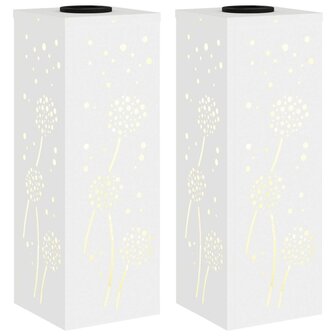 Solar LED Padverlichting 2 pcs Wit Koudgewalst staal 2