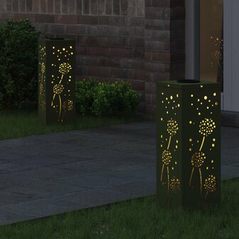 Solar LED Padverlichting 2 pcs Olijf Groen Koudgewalst staal 3