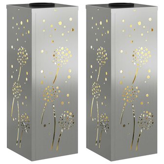 Solar LED Padverlichting 2 pcs Zilver Gegalvaniseerd staal 2