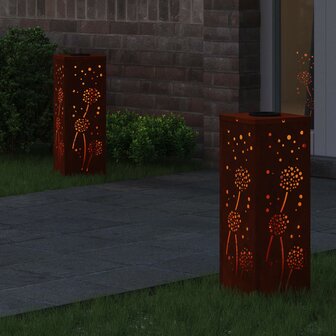 Solar LED Padverlichting 2 pcs Roestig Cortenstaal 3