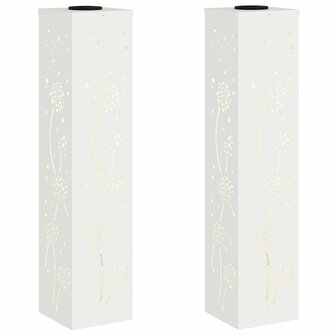 Solar LED Padverlichting 2 pcs Wit Koudgewalst staal 2