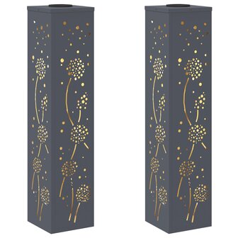 Solar LED Padverlichting 2 pcs Antraciet Koudgewalst staal 2