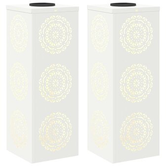 Solar LED Padverlichting 2 pcs Wit Koudgewalst staal 2