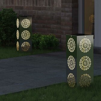 Solar LED Padverlichting 2 pcs Zilver Gegalvaniseerd staal 3