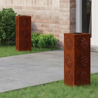 Solar LED Padverlichting 2 pcs Roestig Cortenstaal 1