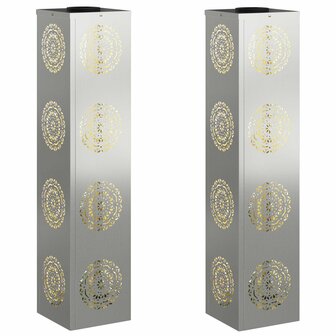 Solar LED Padverlichting 2 pcs Zilver Gegalvaniseerd staal 2
