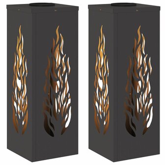 Solar LED Padverlichting 2 pcs Zwart Koudgewalst staal 2