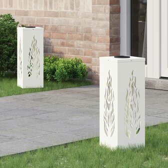 Solar LED Padverlichting 2 pcs Wit Koudgewalst staal 1