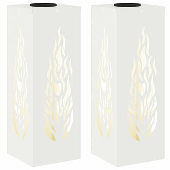 Solar LED Padverlichting 2 pcs Wit Koudgewalst staal 2