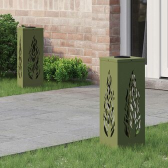 Solar LED Padverlichting 2 pcs Olijf Groen Koudgewalst staal 1