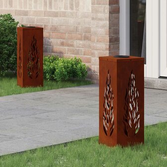 Solar LED Padverlichting 2 pcs Brons Cortenstaal 1