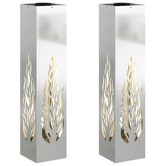 Solar LED Padverlichting 2 pcs Zilver Gegalvaniseerd staal 2