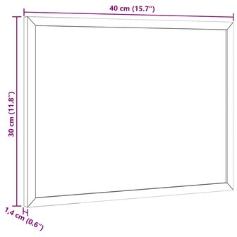 Prikbord met massief grenenhouten frame 40x30 cm 7