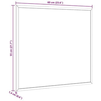 Prikbord met massief grenenhouten frame 60x55 cm 7