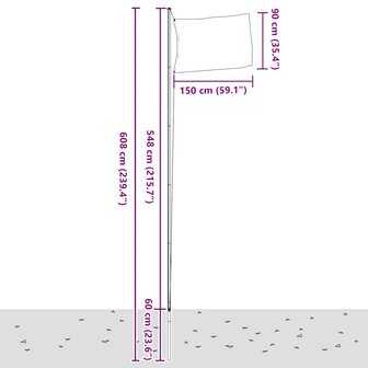 Vlag met vlaggenmast Spanje 6,08 m aluminium 6