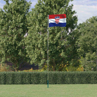 Vlag met vlaggenmast Kroati&euml; 5,5 m aluminium 1
