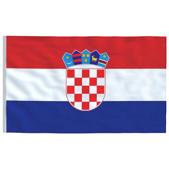 Vlag met vlaggenmast Kroati&euml; 5,5 m aluminium 4