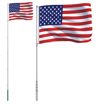 Vlag met vlaggenmast Verenigde Staten 5,5 m aluminium 2