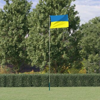 Vlag met vlaggenmast Oekra&iuml;ne 5,55 m aluminium 1
