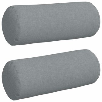 Bolster Kussens 2 stuks Lichtgrijs &Oslash; 15 x 40 cm Stof 2