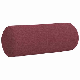 Bolster Kussens 2 stuks Wijnrood &Oslash; 15 x 40 cm Stof 5