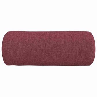 Bolster Kussens 2 stuks Wijnrood &Oslash; 15 x 40 cm Stof 6