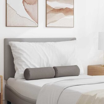 Bolster Kussens 2 stuks Taupe &Oslash; 15 x 40 cm Stof 1