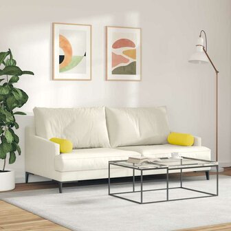Bolster Kussens 2 stuks Lichtgeel &Oslash; 15 x 40 cm Stof 4