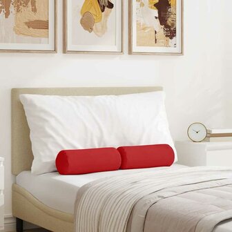Bolster Kussens 2 stuks Rood &Oslash; 15 x 40 cm Stof 1