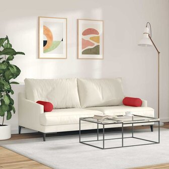 Bolster Kussens 2 stuks Rood &Oslash; 15 x 40 cm Stof 4