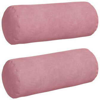 Bolster Kussens 2 stuks Roze &Oslash; 15 x 40 cm Cordstof 2