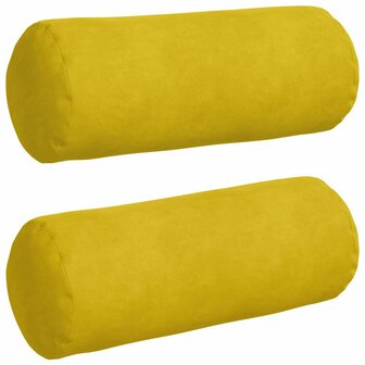 Bolster Kussens 2 stuks Geel &Oslash; 15 x 40 cm Cordstof 2