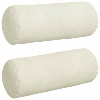 Bolster Kussens 2 stuks Cr&egrave;me &Oslash; 15 x 40 cm Cordstof 2