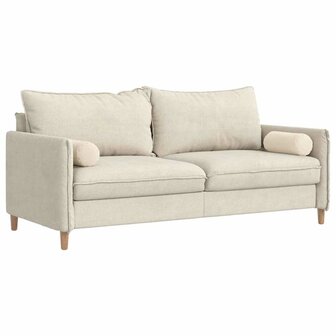 Bolster Kussens 2 stuks Beige &Oslash; 15 x 40 cm Microvezel Stof 3