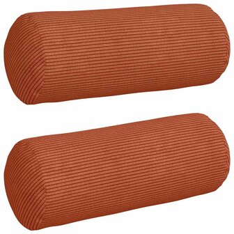 Bolster Kussens 2 stuks Rood-oranje &Oslash; 15 x 40 cm Cordstof 2