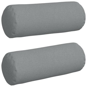 Bolster Kussens 2 stuks Lichtgrijs &Oslash; 25 x 70 cm Stof 2