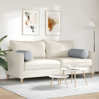 Bolster Kussens 2 stuks Lichtgrijs &Oslash; 25 x 70 cm Stof 4