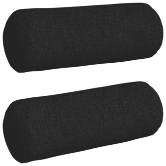 Bolster Kussens 2 stuks Zwart &Oslash; 25 x 70 cm Stof 2